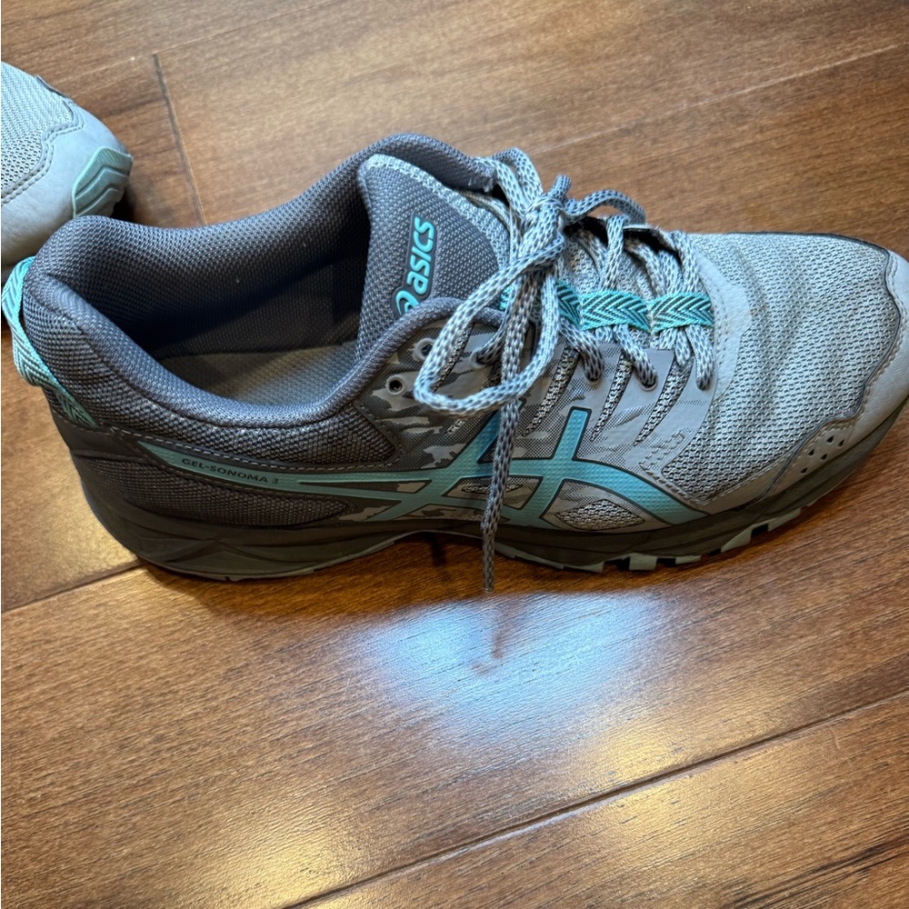 ASICS Women's Gel-Sonoma 3 Gray and Turquoise Running Shoes - Picture 10 of 10